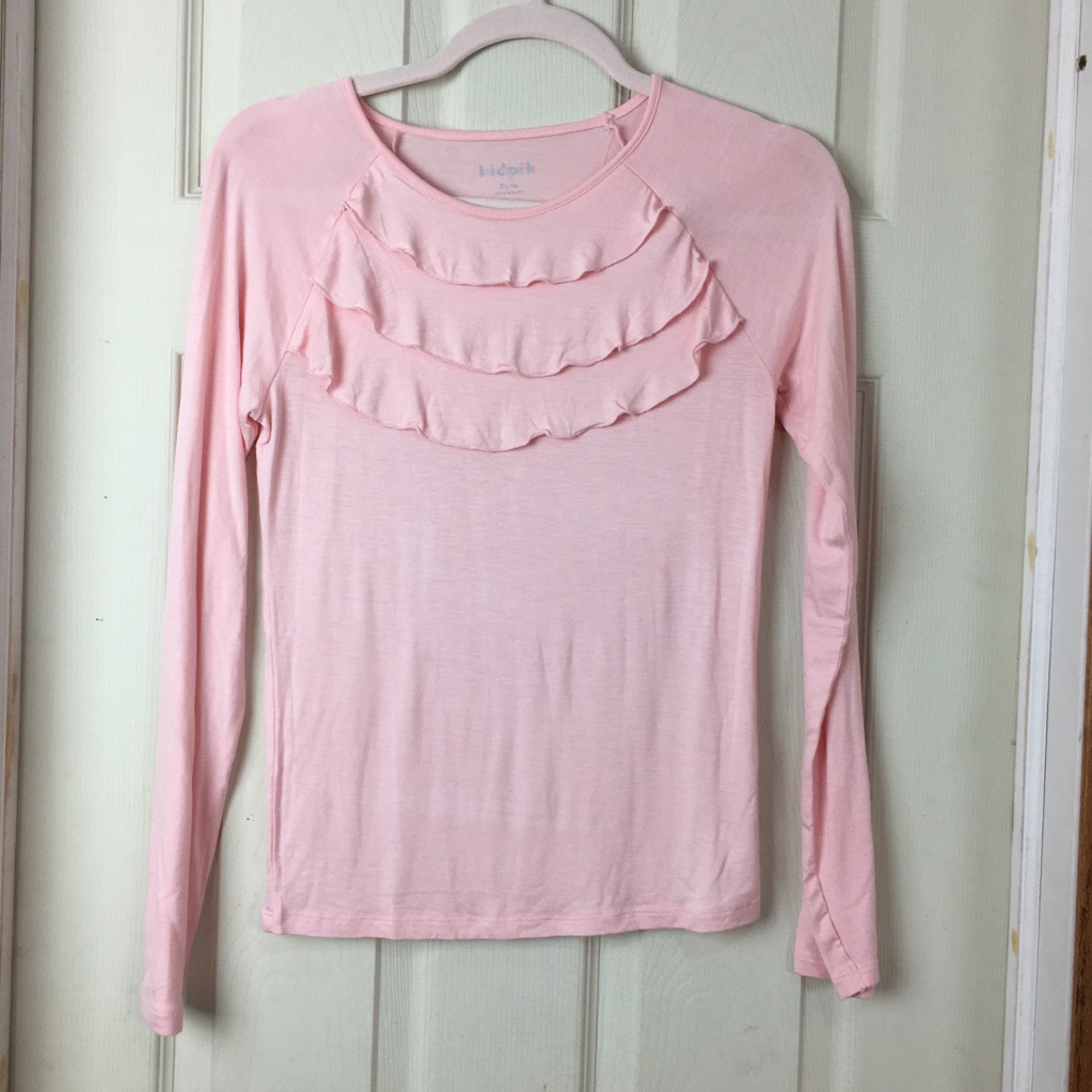Kid Pik Light Pink Ruffled Top Size 14 New